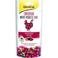 GIMCAT Nutri Pockets Ласощі для котів з куркою і журавлиною