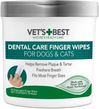 VET`S BEST Clean Teeth Wipes Вологі серветки для чищення зубів для собак