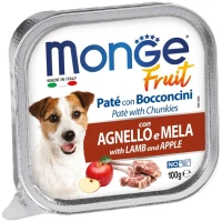 MONGE Dog Fruit Вологий корм для дорослих собак усіх порід (з ягням та яблуком)