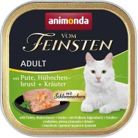ANIMONDA Vom Feinsten Adult Вологий корм для дорослих котів (з індичкою, курячою грудкою та зеленню)