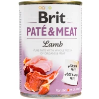 BRIT Pate and Meat Dog Вологий корм для дорослих собак усіх порід (з ягням)