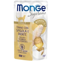 MONGE Cat Adult Вологий корм для дорослих котів (з тунцем, сибасом та картоплею)