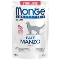 MONGE Cat Monoprotein Sterilised 100% Вологий корм для дорослих стерилізованих котів (з яловичиною)