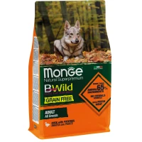 MONGE Dog Bwild Grain Free Сухий гіпоалергенний корм для дорослих собак усіх порід (з качкою)