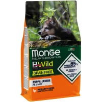 MONGE Dog Bwild Grain Free Puppy & Junior Сухий корм для цуценят всіх порід (з качкою)