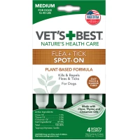 VET`S BEST Flea&Tick Drops Large Краплі від бліх та кліщів для собак середніх порід від 7 до 18 кг