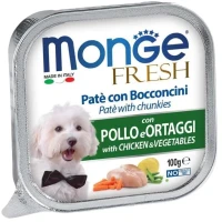 MONGE Dog Fresh Вологий корм для дорослих собак усіх порід (з куркою та овочами)