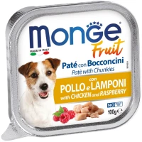 MONGE Dog Fruit Вологий корм для дорослих собак усіх порід (з куркою та малиною)
