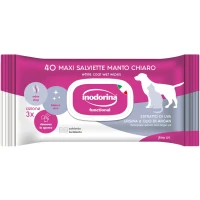 INODORINA Functional Очищувальні вологі серветки для собак і котів з білою шерстю (з аргановою олією та ароматом тіаре)