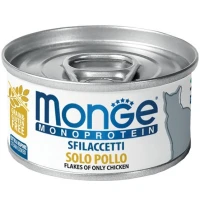 MONGE Cat Monoprotein Вологий корм для дорослих котів (м'ясні пластівці з куркою)